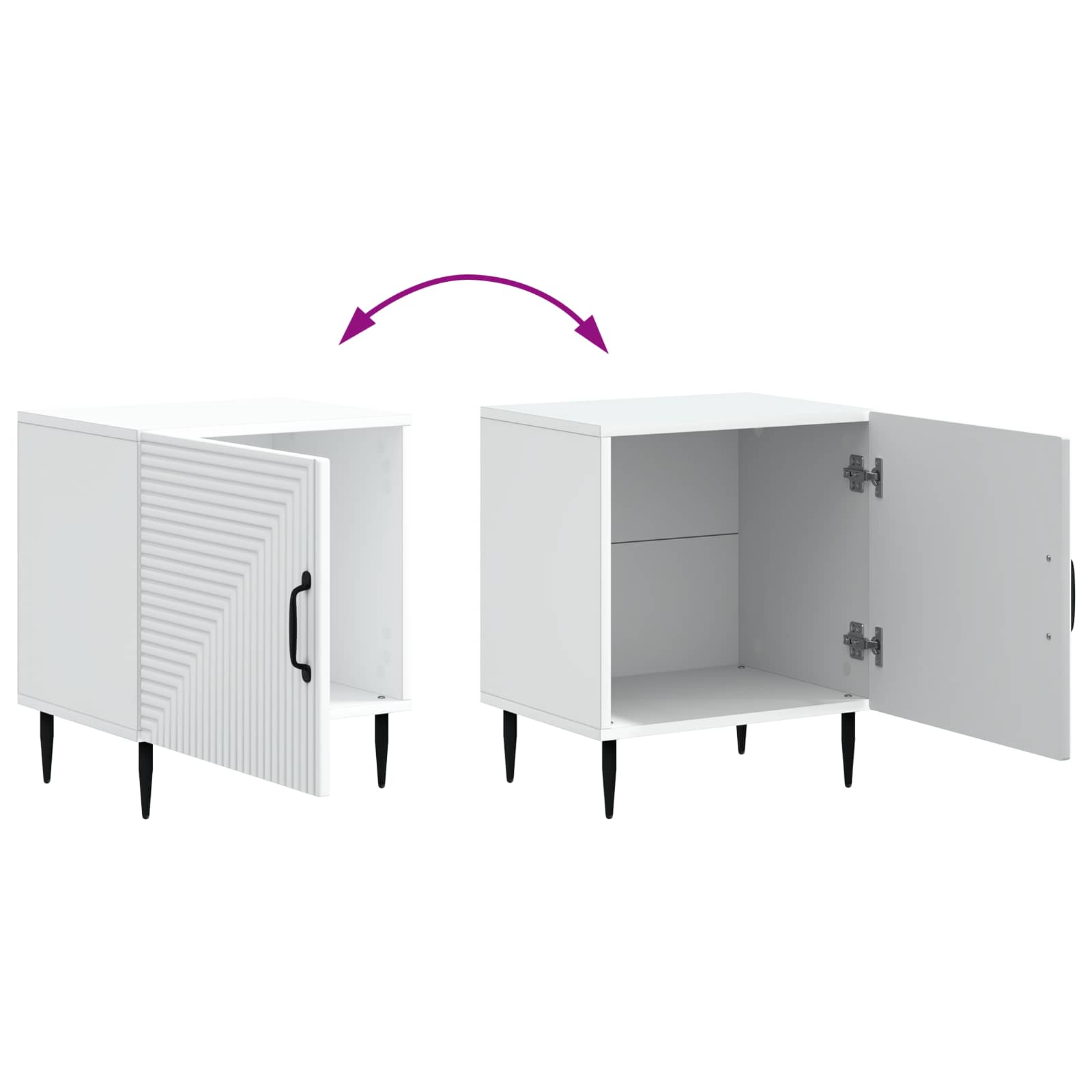 Noční Skříňka 2 Pcs Bílá 43 X 34,5 X 50 Cm Kompozitní Dřevo