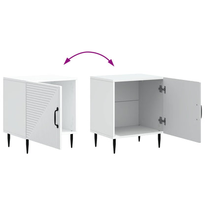 Noční Skříňka 2 Pcs Bílá 43 X 34,5 X 50 Cm Kompozitní Dřevo