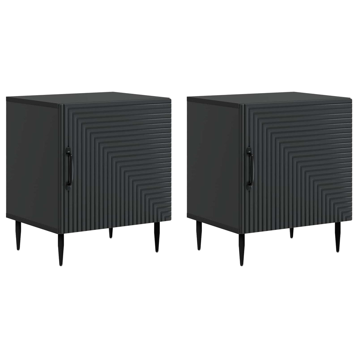 Noční Skříňka 2 Pcs Černá 43 X 34,5 X 50 Cm Kompozitní Dřevo