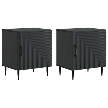 Noční Skříňka 2 Pcs Černá 43 X 34,5 X 50 Cm Kompozitní Dřevo