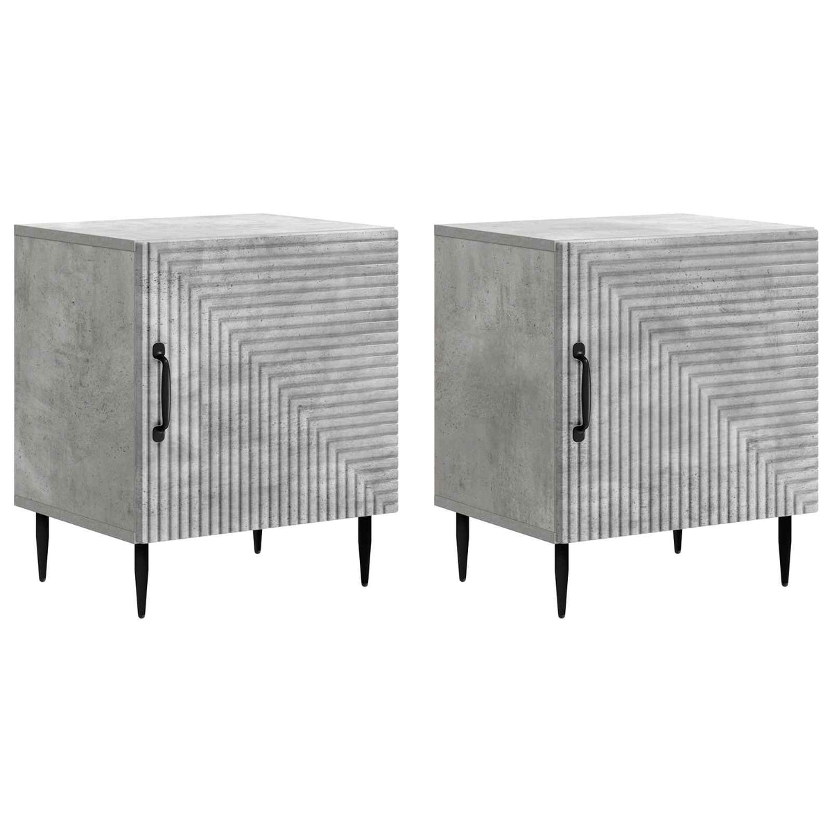 Noční Skříňka 2 Pcs Betonově Šedá 43 X 34,5 X 50 Cm