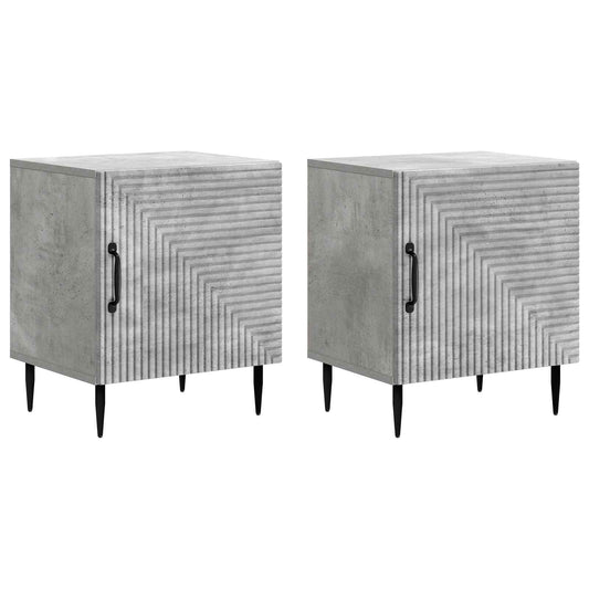 Noční Skříňka 2 Pcs Betonově Šedá 43 X 34,5 X 50 Cm