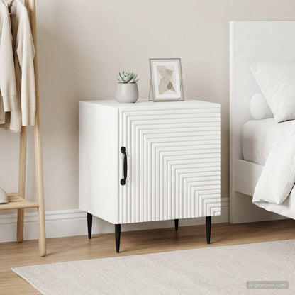 Noční Skříňka 2 Pcs Bílá S Vysokým Leskem 43 X 34,5 X 50 Cm