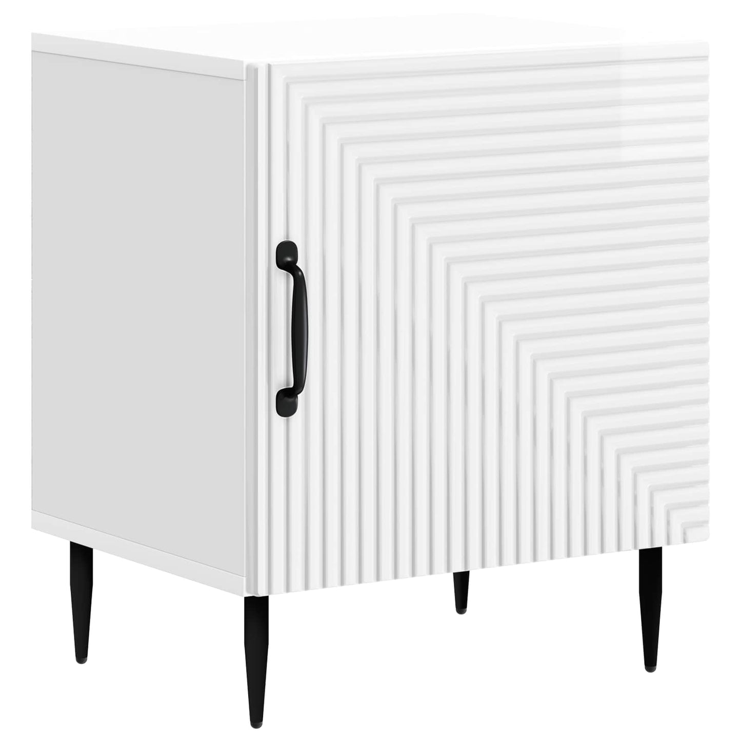 Noční Skříňka 2 Pcs Bílá S Vysokým Leskem 43 X 34,5 X 50 Cm
