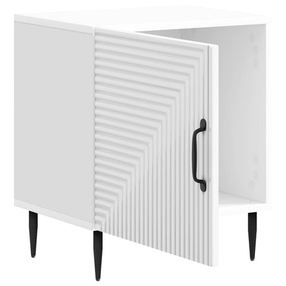 Noční Skříňka 2 Pcs Bílá S Vysokým Leskem 43 X 34,5 X 50 Cm