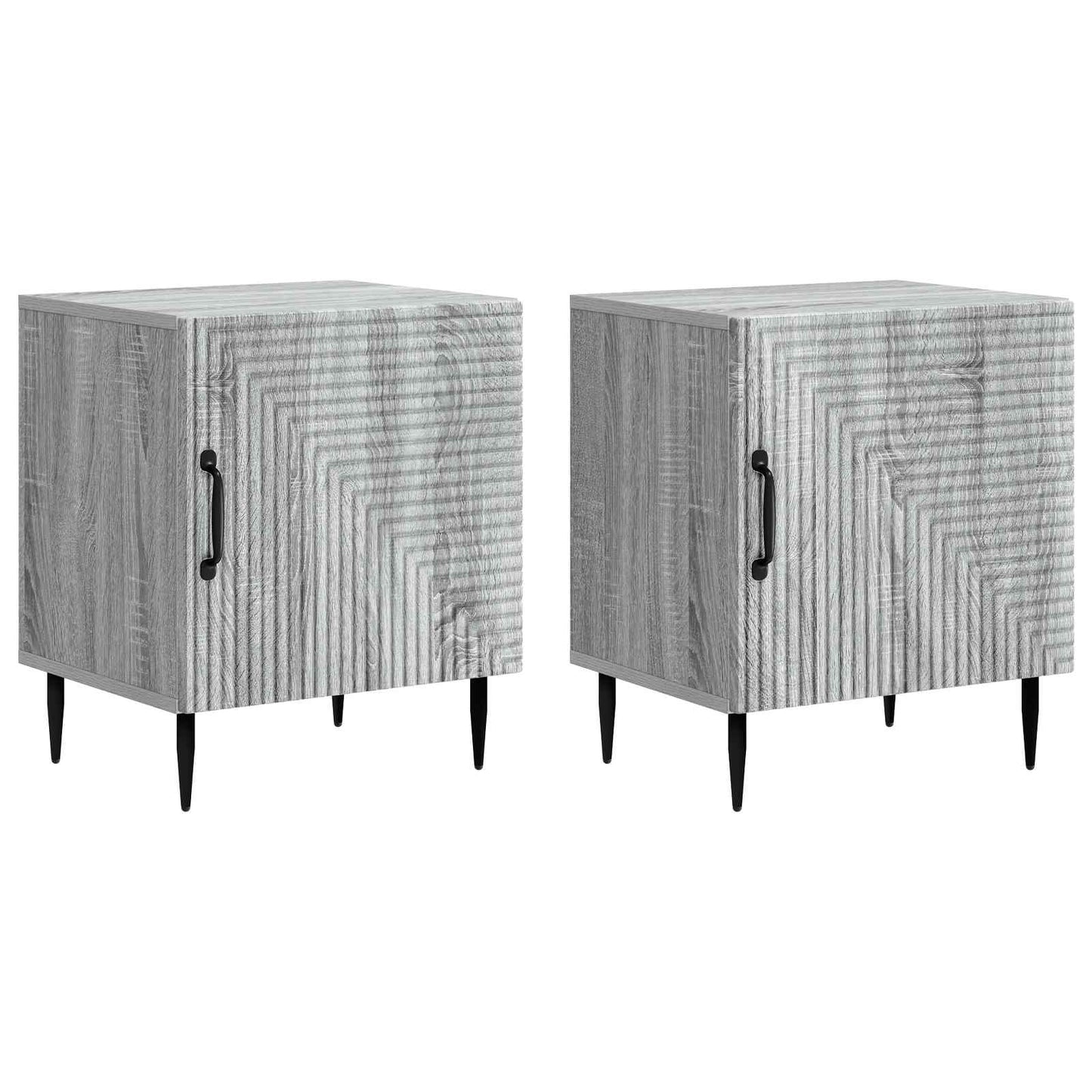 Noční Skříňka 2 Pcs Šedá Sonoma 43 X 34,5 X 50 Cm
