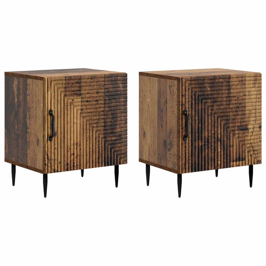 Noční Skříňka 2 Pcs Staré Dřevo 43 X 34,5 X 50 Cm