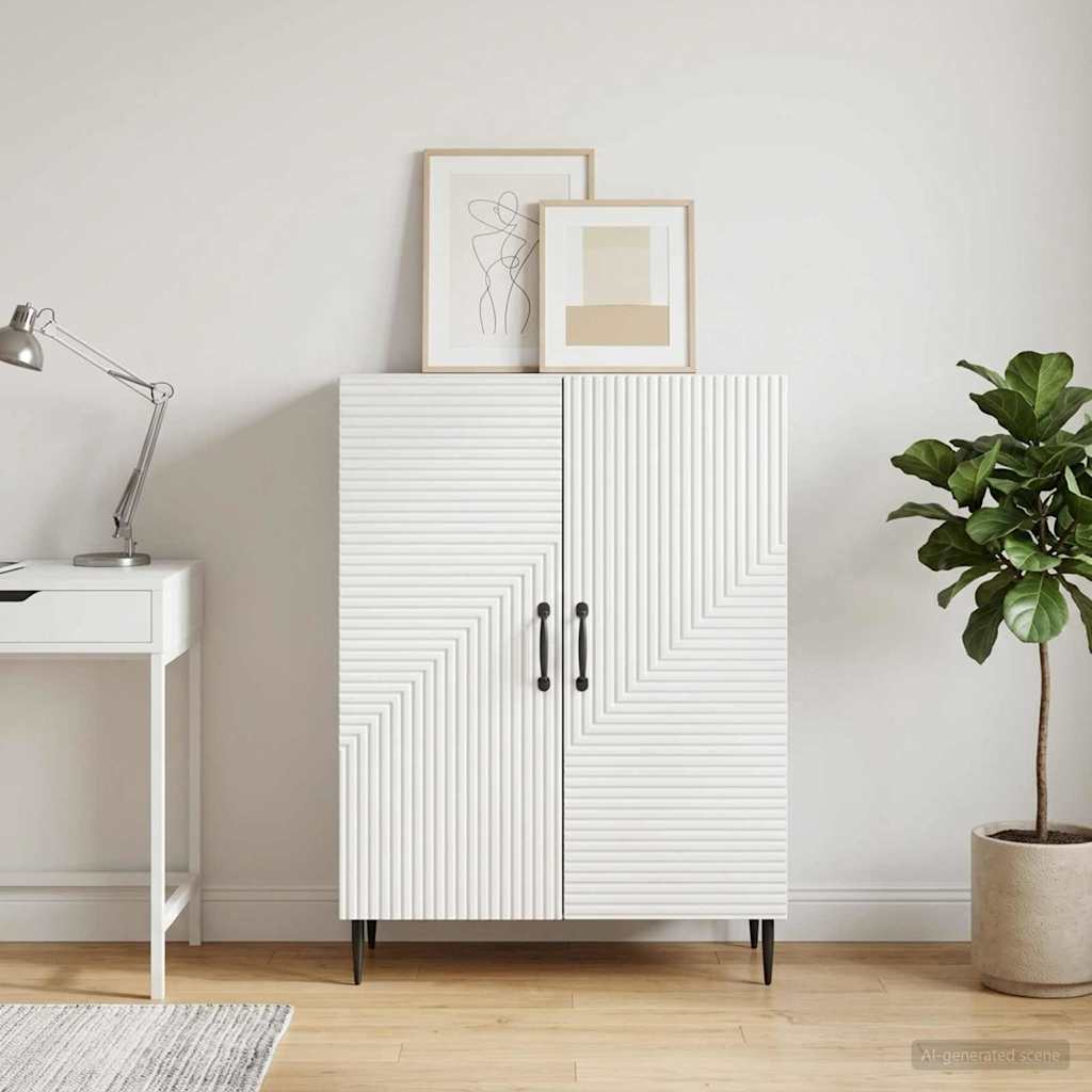 Servírovací Skříň Bílá 66 X 34,5 X 89,5 Cm Kompozitní Dřevo