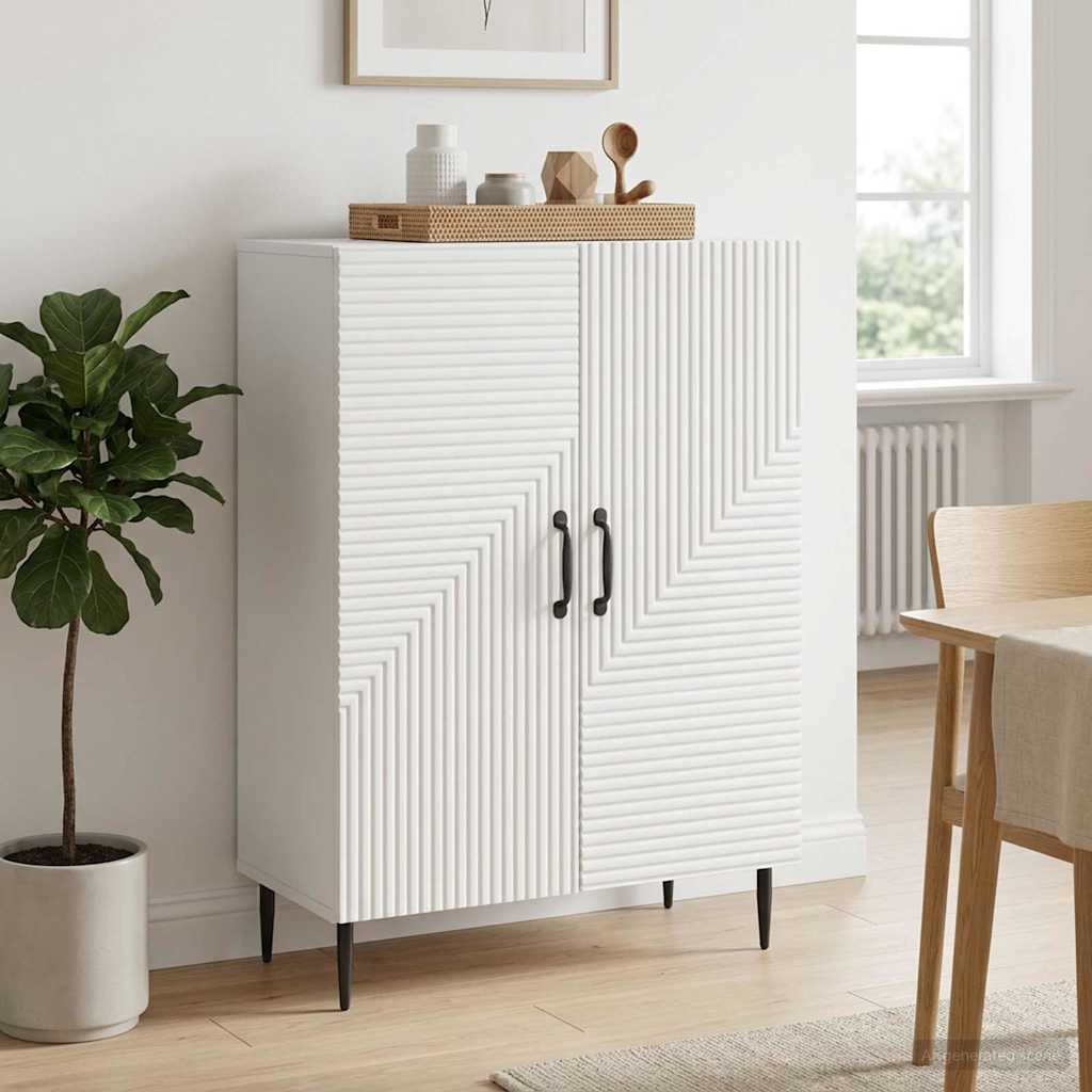 Servírovací Skříň Bílá 66 X 34,5 X 89,5 Cm Kompozitní Dřevo