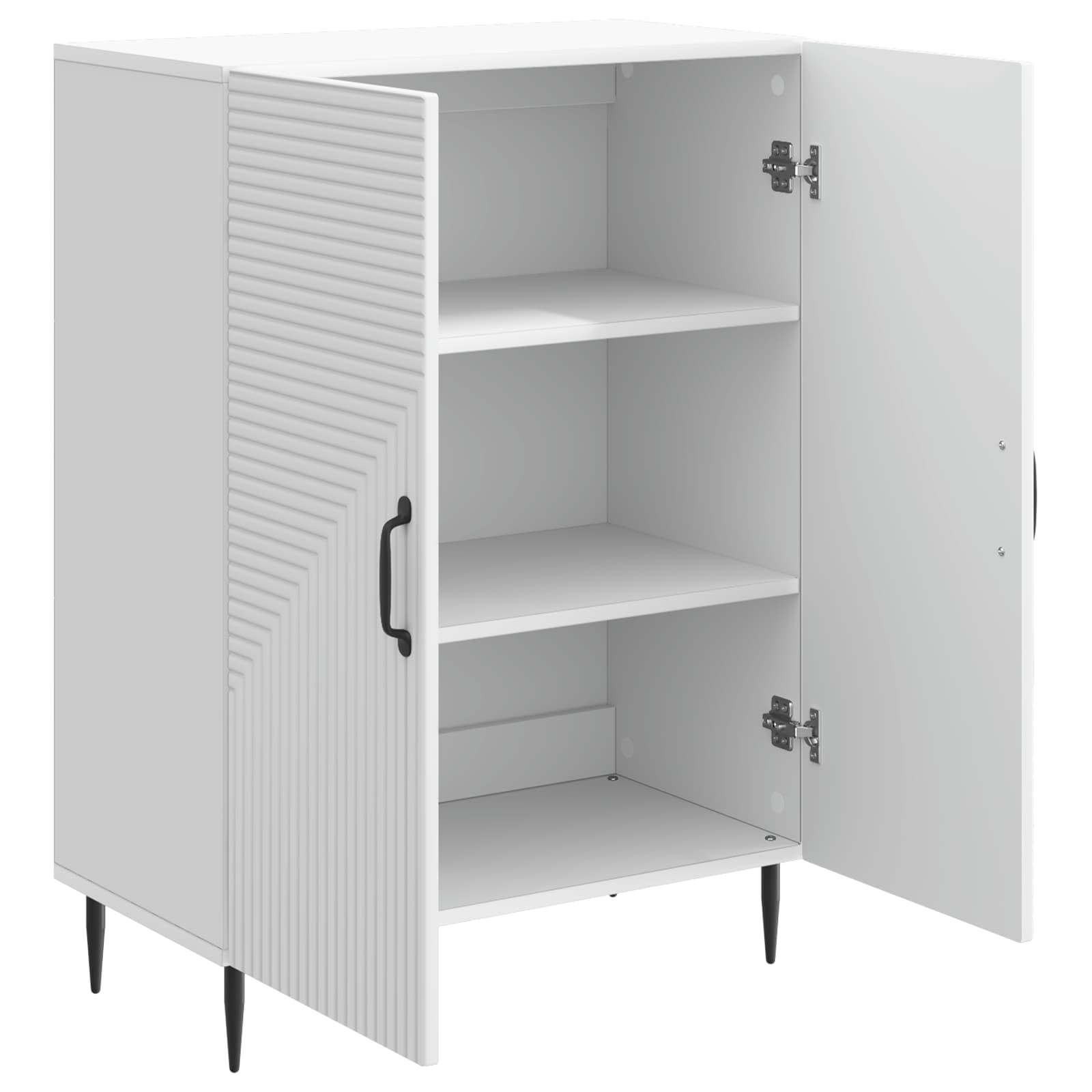 Servírovací Skříň Bílá 66 X 34,5 X 89,5 Cm Kompozitní Dřevo