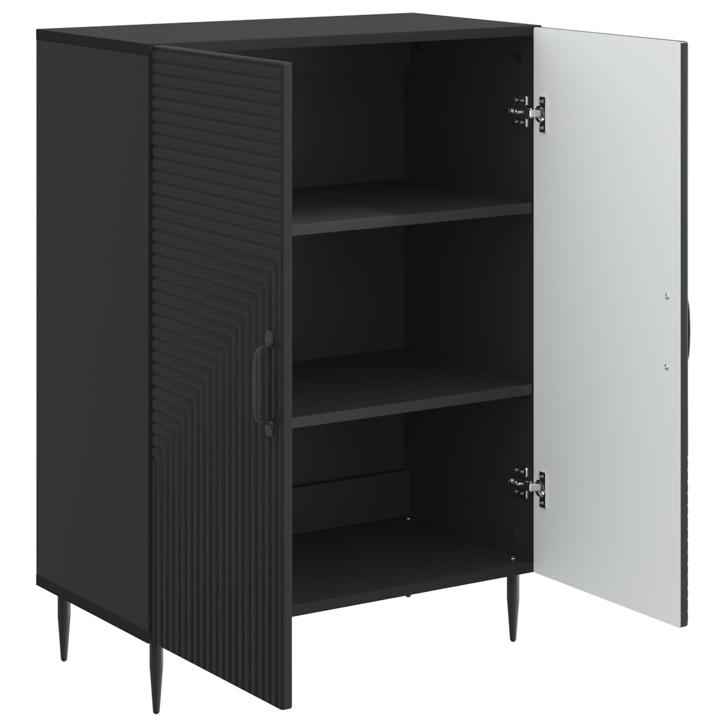 Servírovací Skříň Černá 66 X 34,5 X 89,5 Cm Kompozitní Dřevo