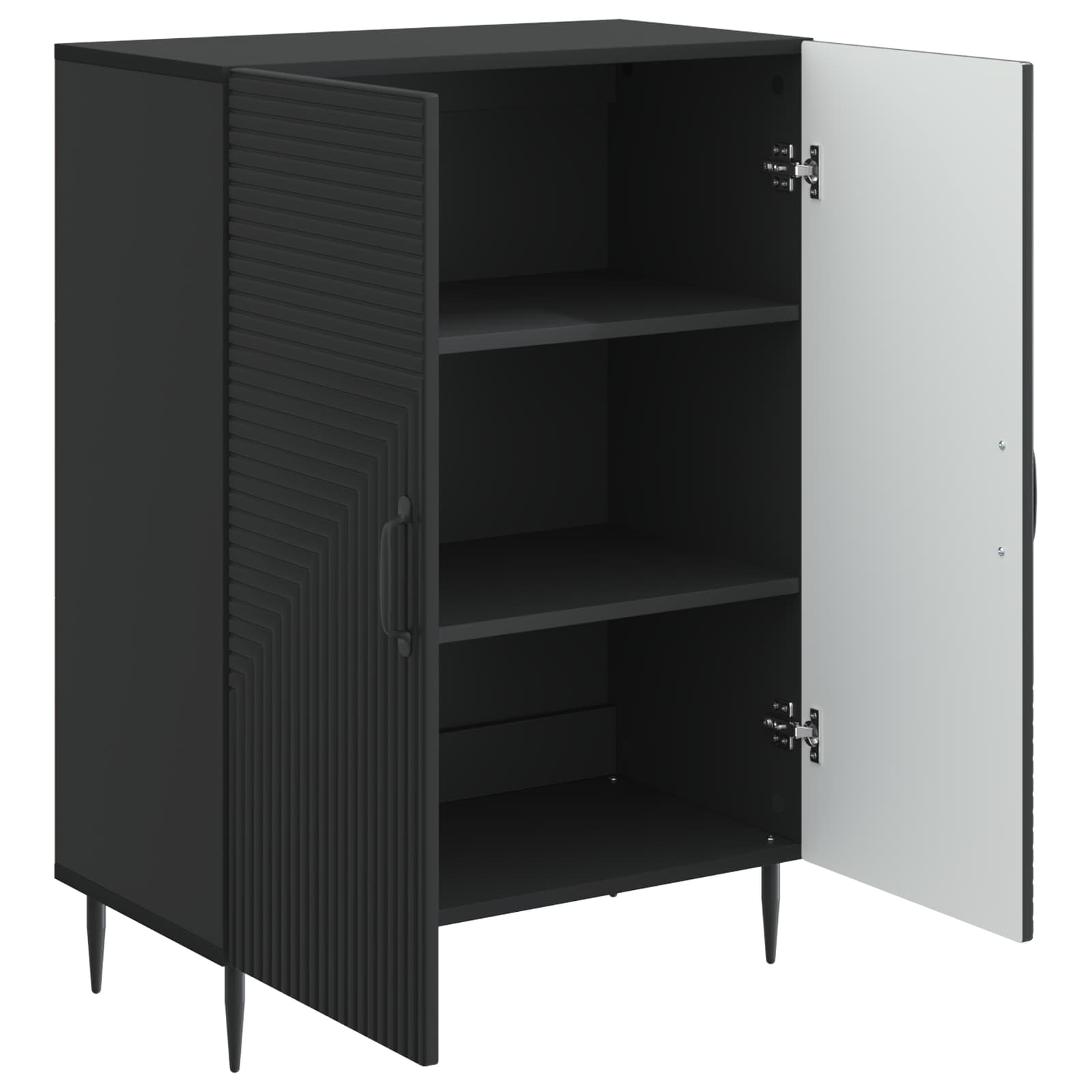 Servírovací Skříň Černá 66 X 34,5 X 89,5 Cm Kompozitní Dřevo