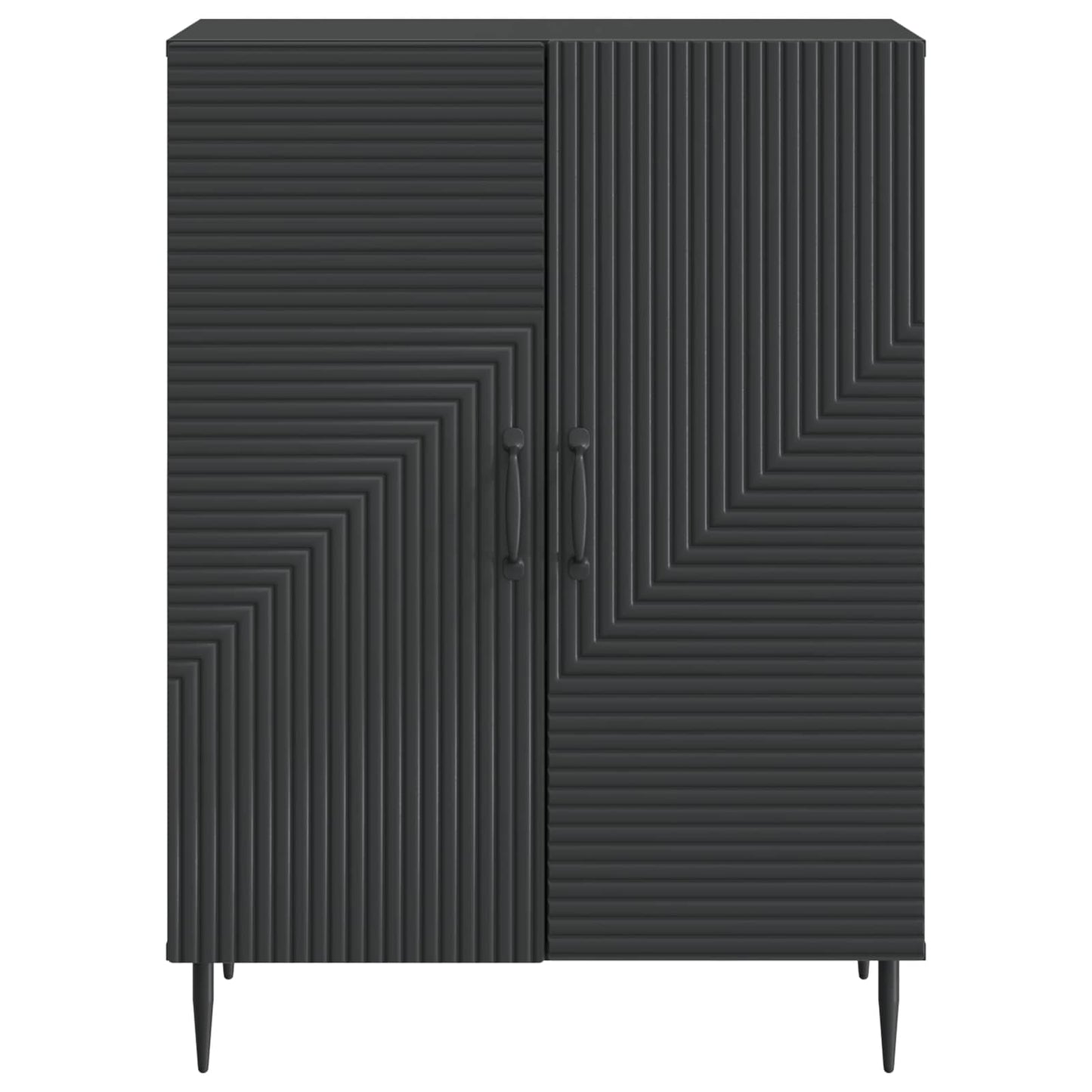Servírovací Skříň Černá 66 X 34,5 X 89,5 Cm Kompozitní Dřevo