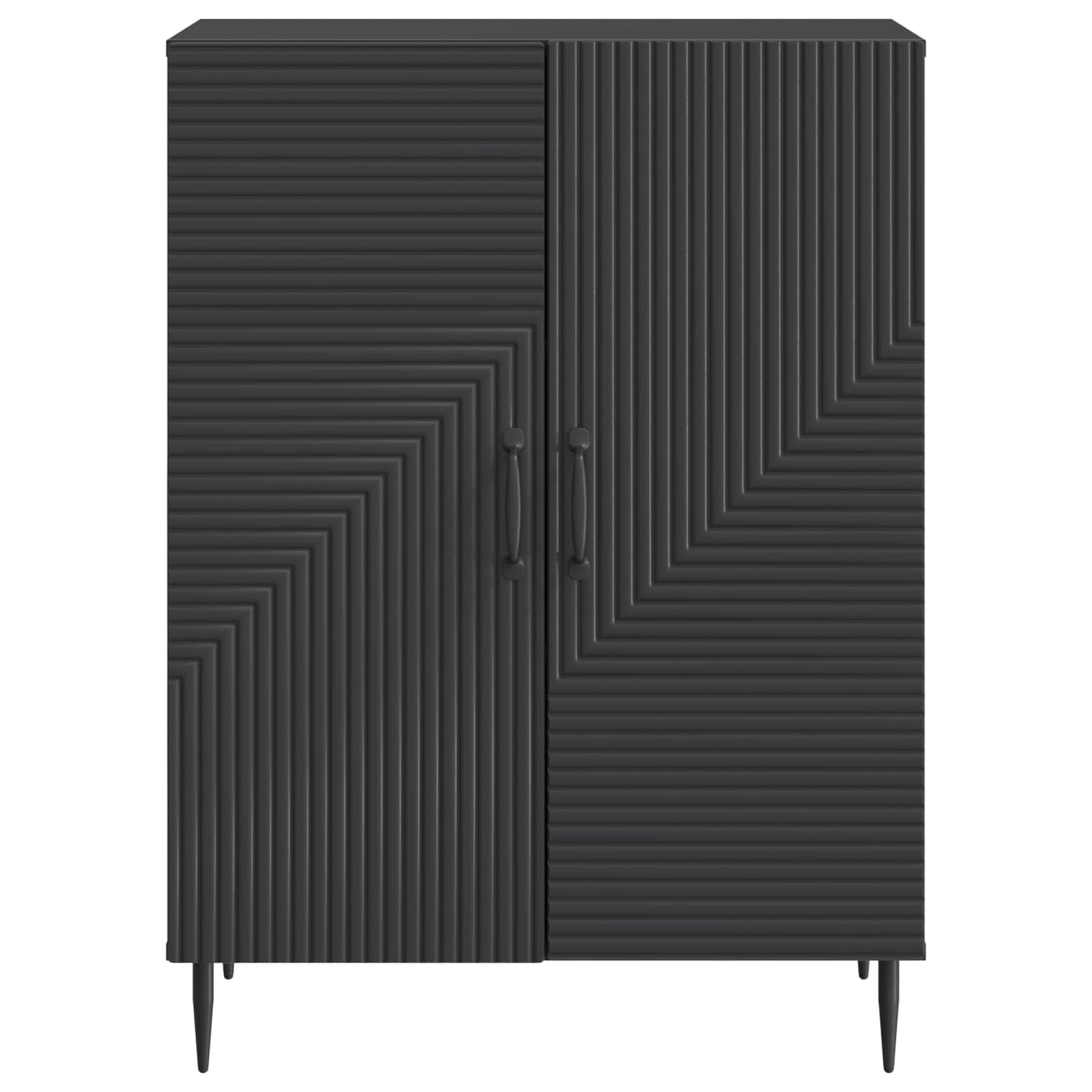Servírovací Skříň Černá 66 X 34,5 X 89,5 Cm Kompozitní Dřevo
