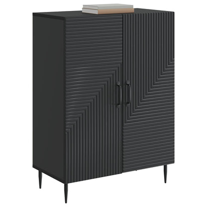 Servírovací Skříň Černá 66 X 34,5 X 89,5 Cm Kompozitní Dřevo