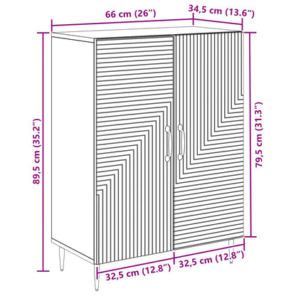 Servírovací Skříň Černá 66 X 34,5 X 89,5 Cm Kompozitní Dřevo