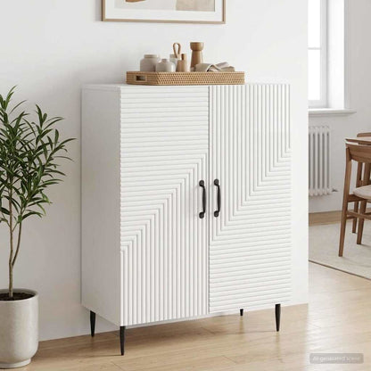 Servírovací Skříň Bílá S Vysokým Leskem 66 X 34,5 X 89,5 Cm