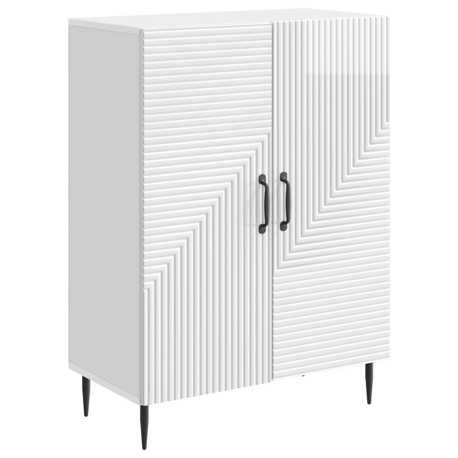 Servírovací Skříň Bílá S Vysokým Leskem 66 X 34,5 X 89,5 Cm