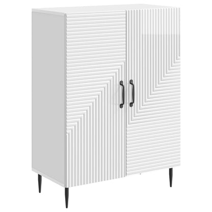 Servírovací Skříň Bílá S Vysokým Leskem 66 X 34,5 X 89,5 Cm