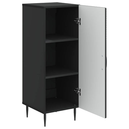 Servírovací Skříň Černá 33 X 34,5 X 89,5 Cm Kompozitní Dřevo