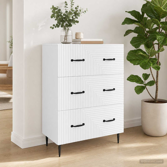 Skříň Se Zásuvkami Bílá 66 X 34,5 X 89,5 Cm Kompozitní Dřevo