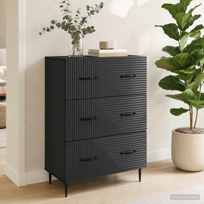 Skříň Se Zásuvkami Černá 66 X 34,5 X 89,5 Cm Kompozitní Dřevo