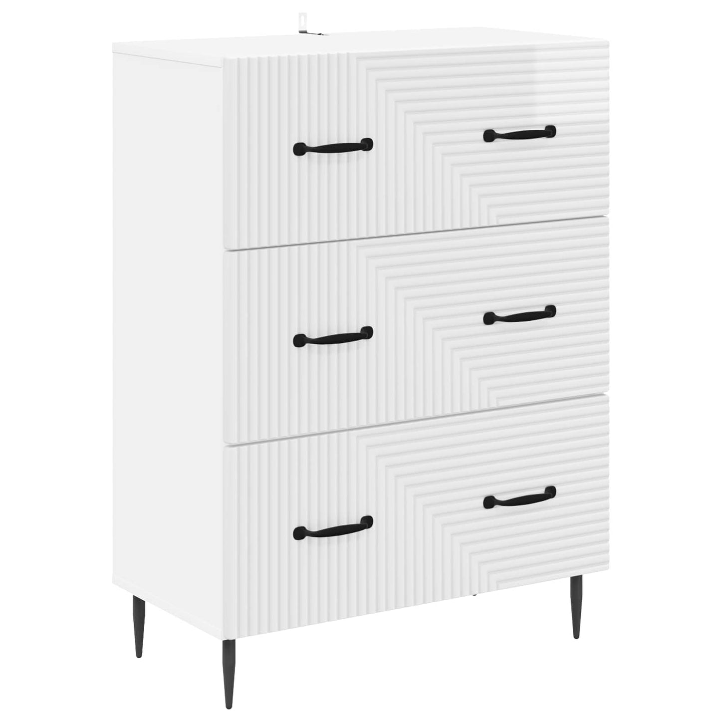 Skříň Se Zásuvkami Bílá S Vysokým Leskem 66 X 34,5 X 89,5 Cm