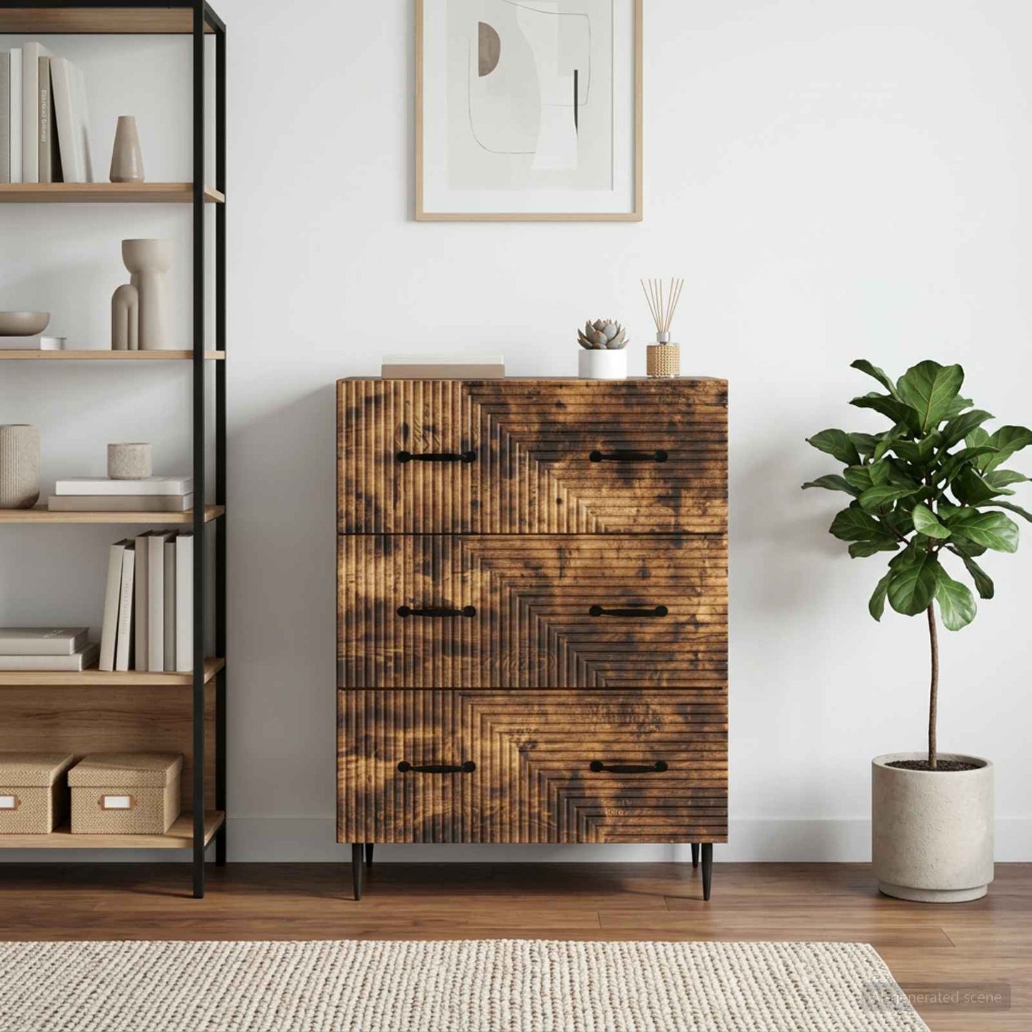 Skříň Se Zásuvkami Kouřový Dub 66 X 34,5 X 89,5 Cm