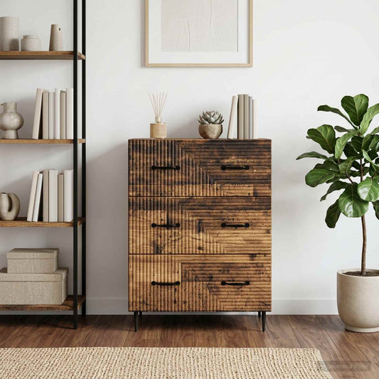 Skříň Se Zásuvkami Staré Dřevo 66 X 34,5 X 89,5 Cm