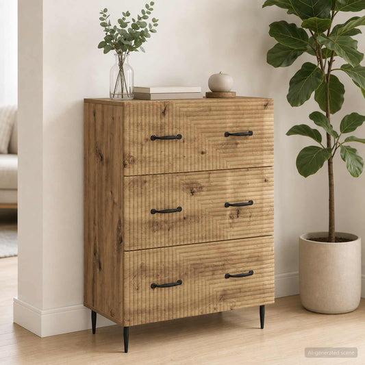 Skříň Se Zásuvkami 66 X 34,5 X 89,5 Cm Kompozitní Dřevo
