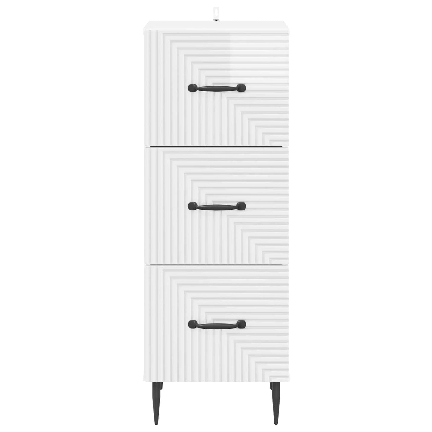 Skříň Se Zásuvkami Bílá S Vysokým Leskem 33 X 34,5 X 89,5 Cm