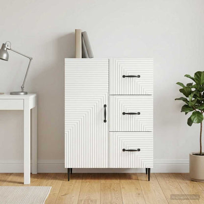 Servírovací Skříň Bílá 66 X 34,5 X 89,5 Cm Kompozitní Dřevo