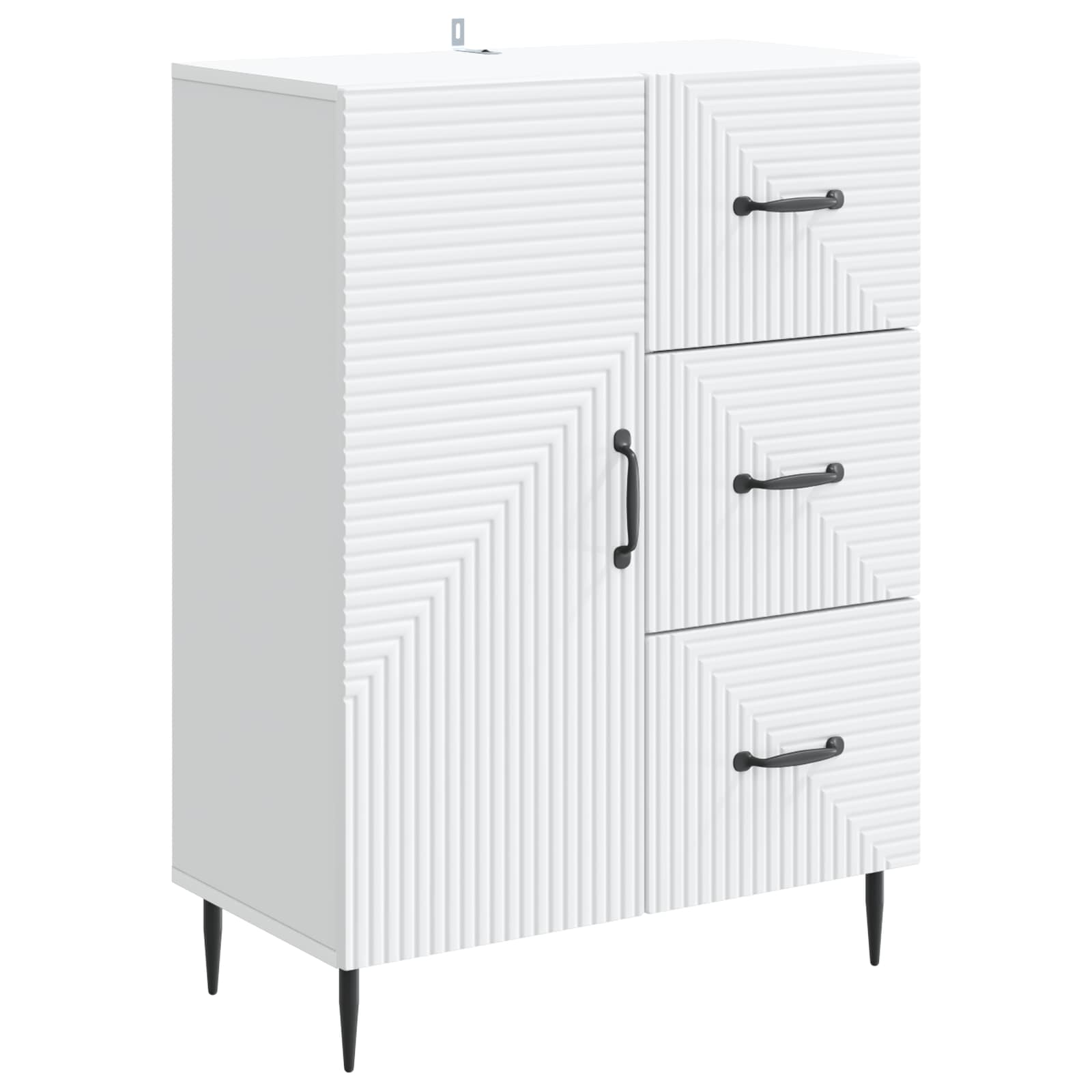 Servírovací Skříň Bílá 66 X 34,5 X 89,5 Cm Kompozitní Dřevo
