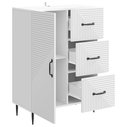 Servírovací Skříň Bílá 66 X 34,5 X 89,5 Cm Kompozitní Dřevo