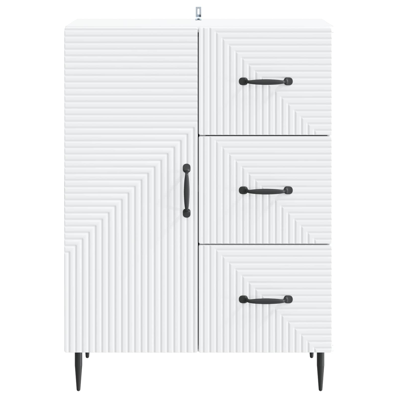 Servírovací Skříň Bílá 66 X 34,5 X 89,5 Cm Kompozitní Dřevo