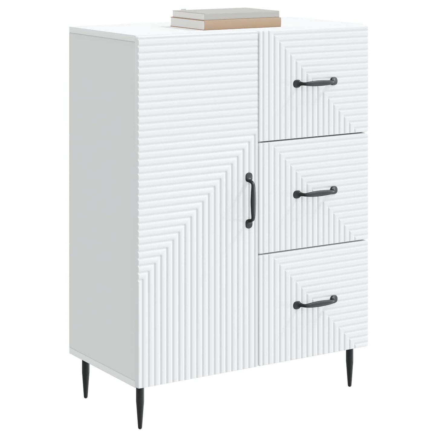 Servírovací Skříň Bílá 66 X 34,5 X 89,5 Cm Kompozitní Dřevo