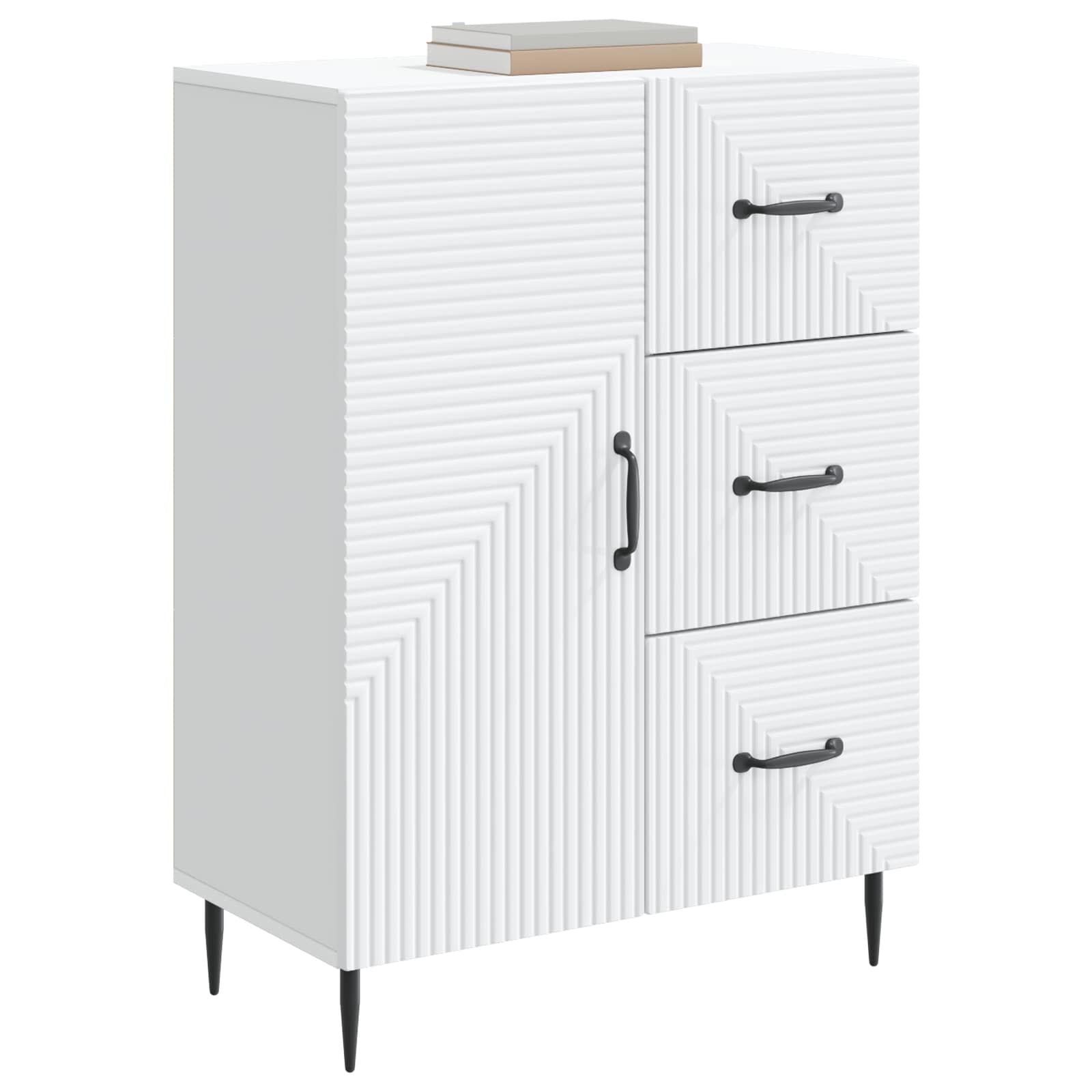Servírovací Skříň Bílá 66 X 34,5 X 89,5 Cm Kompozitní Dřevo