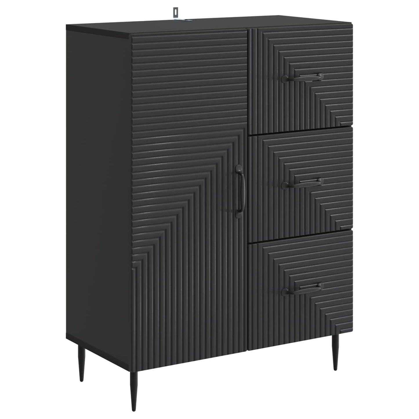 Servírovací Skříň Černá 66 X 34,5 X 89,5 Cm Kompozitní Dřevo