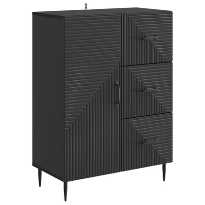 Servírovací Skříň Černá 66 X 34,5 X 89,5 Cm Kompozitní Dřevo