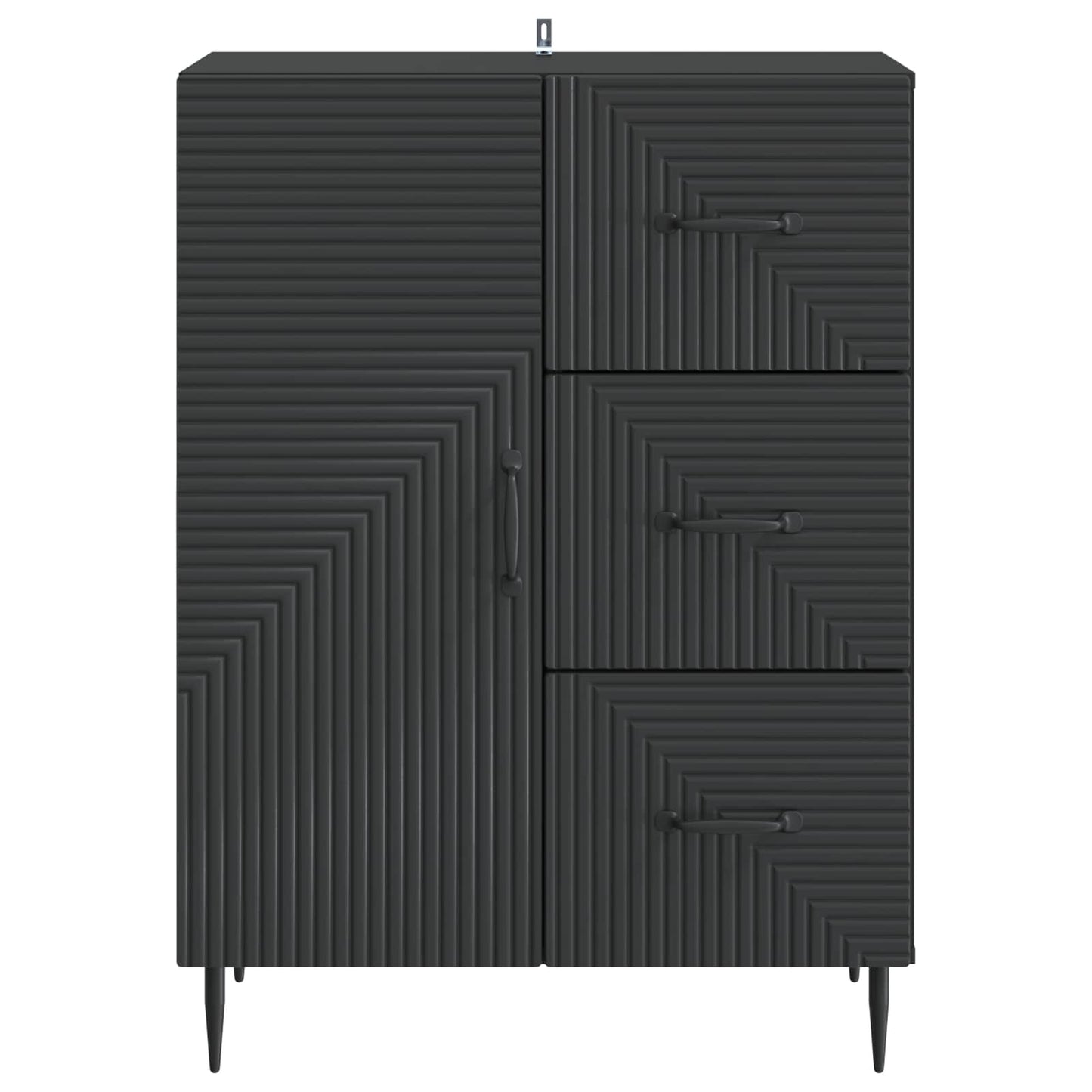 Servírovací Skříň Černá 66 X 34,5 X 89,5 Cm Kompozitní Dřevo