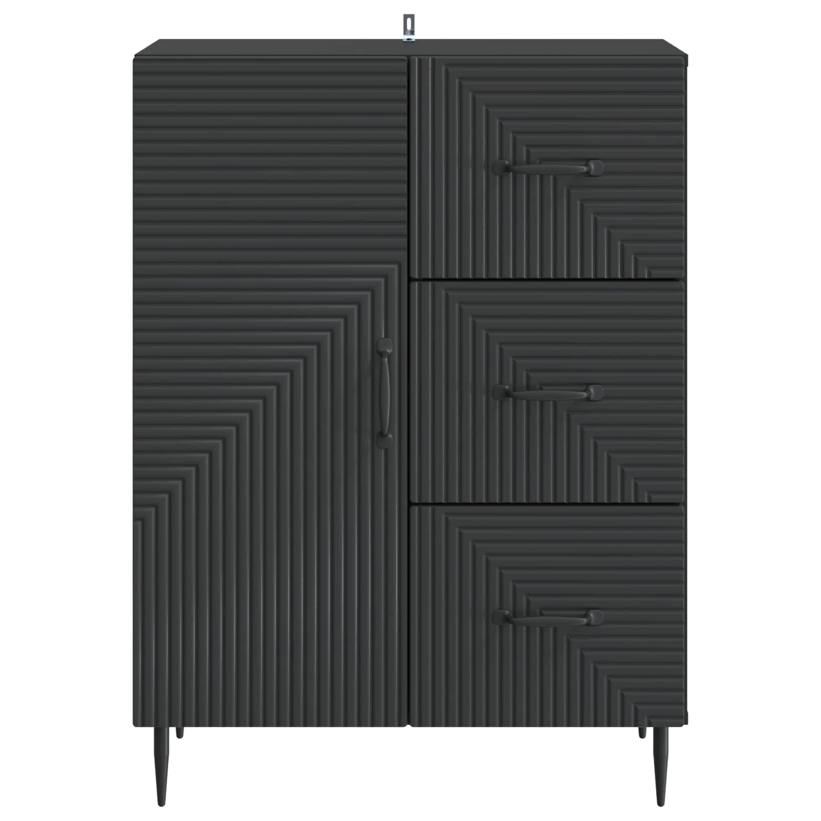 Servírovací Skříň Černá 66 X 34,5 X 89,5 Cm Kompozitní Dřevo