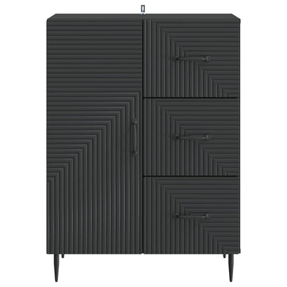 Servírovací Skříň Černá 66 X 34,5 X 89,5 Cm Kompozitní Dřevo