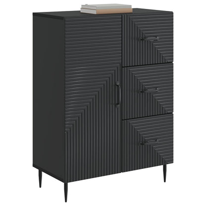 Servírovací Skříň Černá 66 X 34,5 X 89,5 Cm Kompozitní Dřevo
