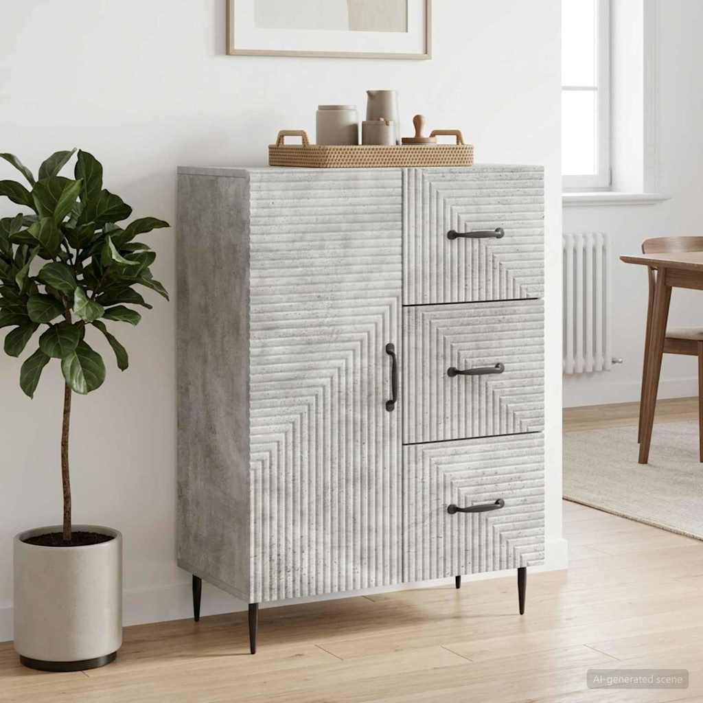 Servírovací Skříň Se Zásuvkou Betonově Šedá 66 X 34,5 X 89,5 Cm