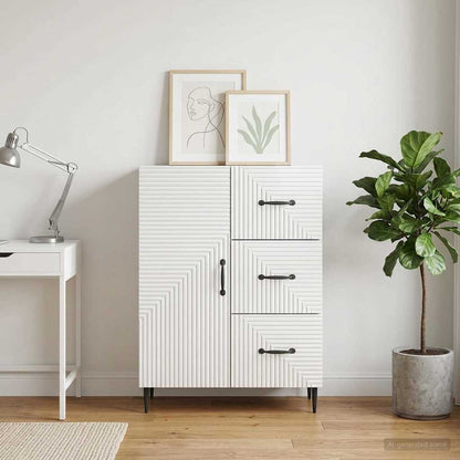 Servírovací Skříň Bílá S Vysokým Leskem 66 X 34,5 X 89,5 Cm