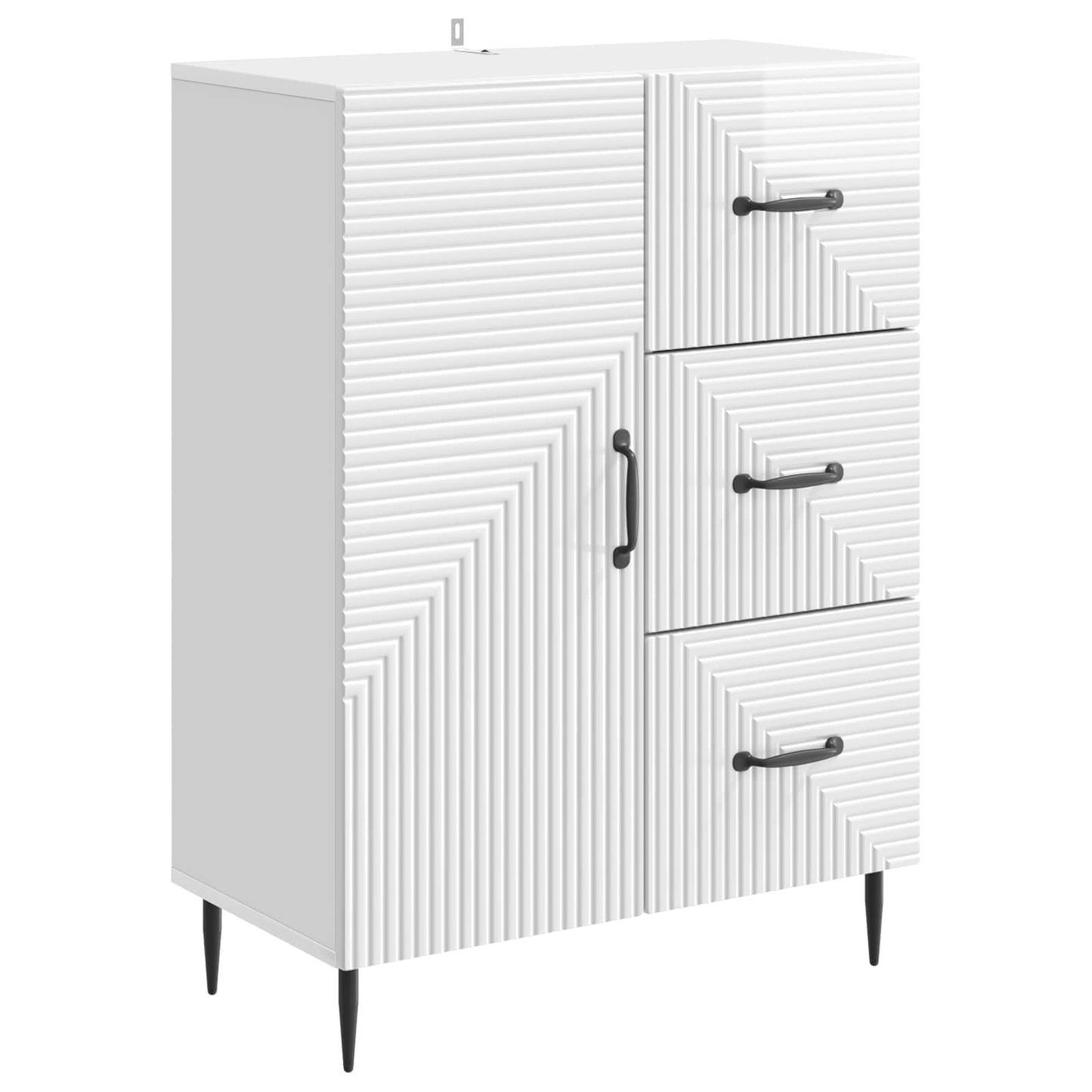 Servírovací Skříň Bílá S Vysokým Leskem 66 X 34,5 X 89,5 Cm