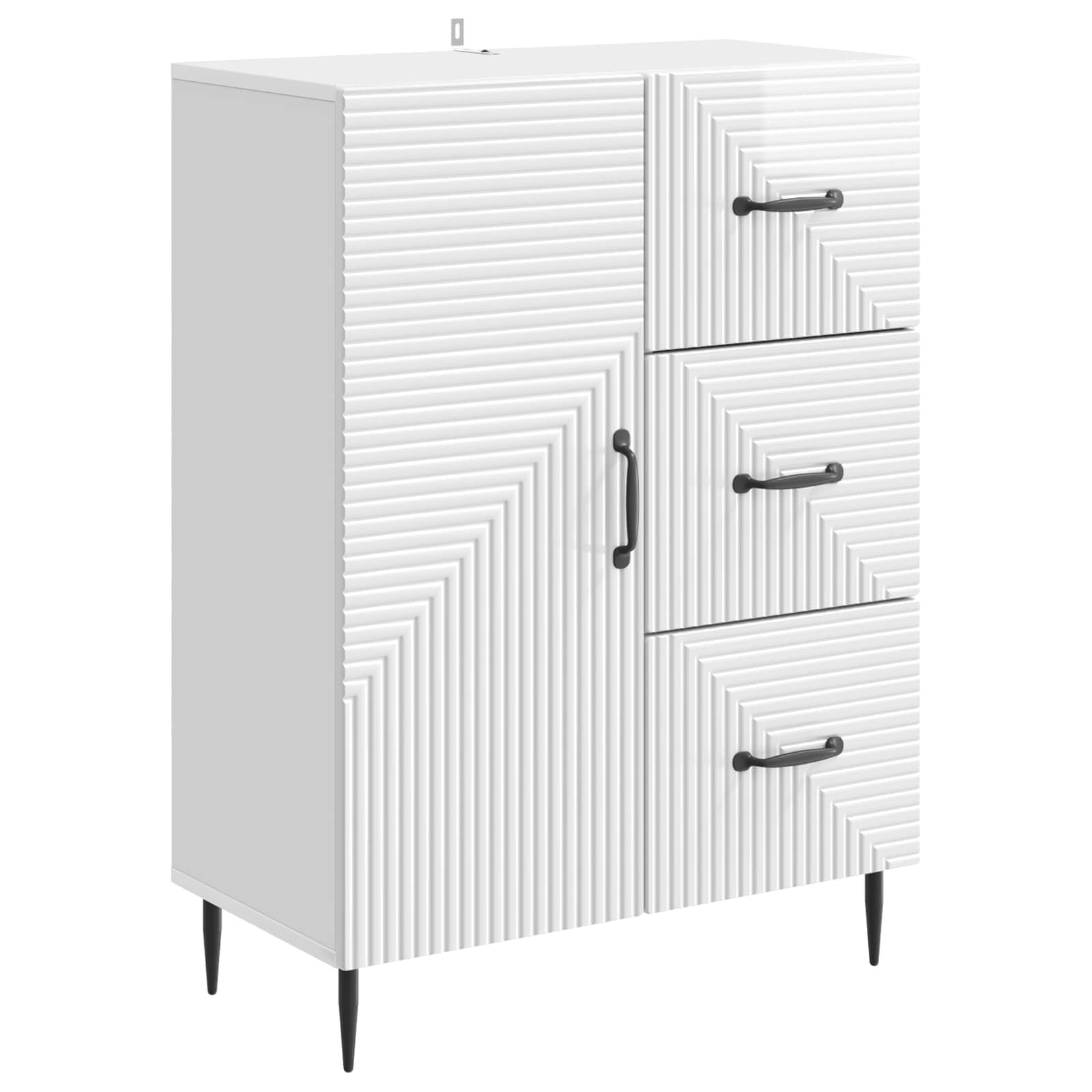 Servírovací Skříň Bílá S Vysokým Leskem 66 X 34,5 X 89,5 Cm