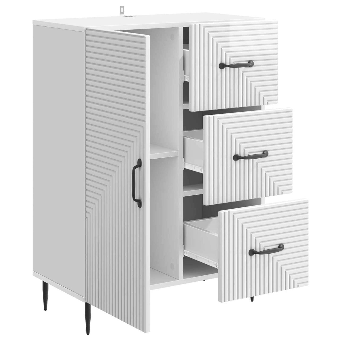 Servírovací Skříň Bílá S Vysokým Leskem 66 X 34,5 X 89,5 Cm