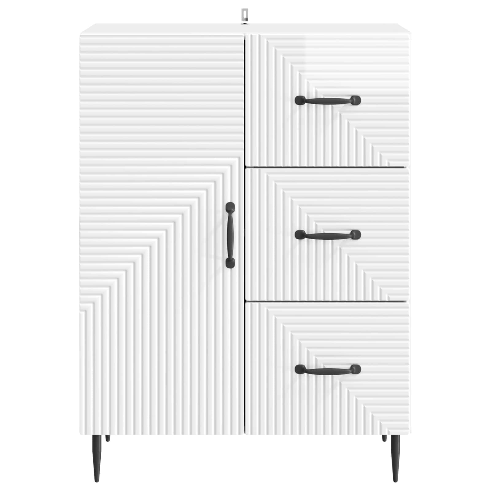 Servírovací Skříň Bílá S Vysokým Leskem 66 X 34,5 X 89,5 Cm