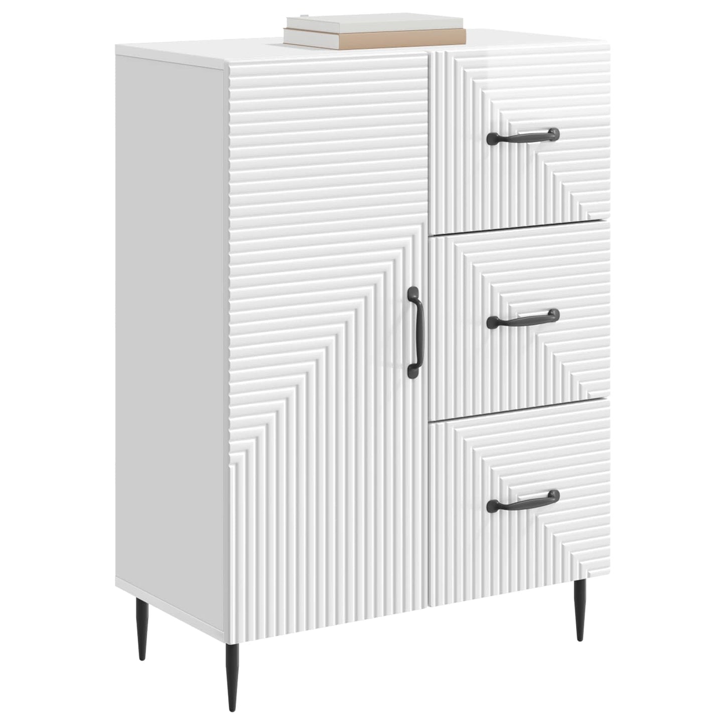 Servírovací Skříň Bílá S Vysokým Leskem 66 X 34,5 X 89,5 Cm